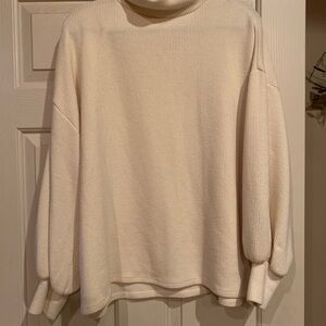 Glam Cream Cowl Neck Sweater
